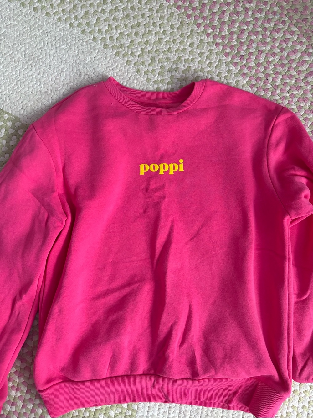 Poppi Logo Crewneck Sweatshirt in Hot Pink